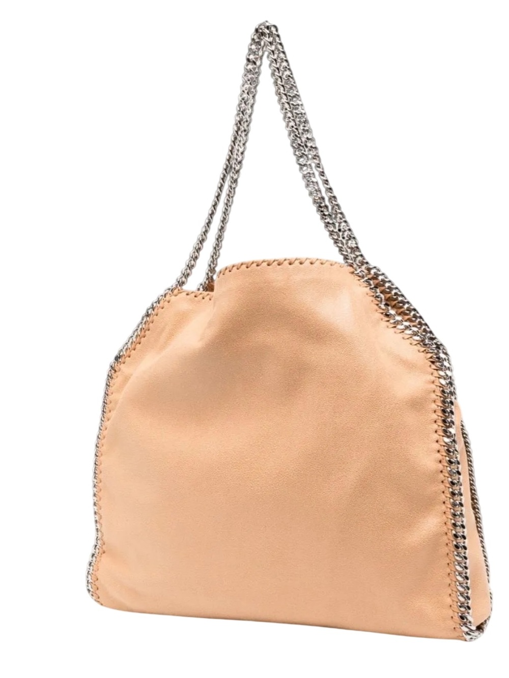 Stella McCartney Nude Beige Tote with Silver Chain Trim